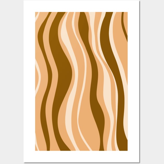 Abstract Retro Groovy Lines Orange Wall Art by tramasdesign